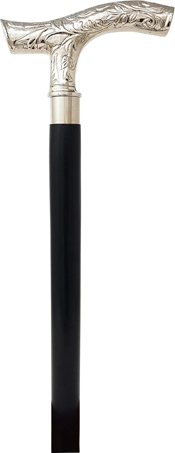Brass Nautical - Brass Handle Wood Walking Stick Cane Strong Sturdy Beautiful Wooden Wood Cane Metal