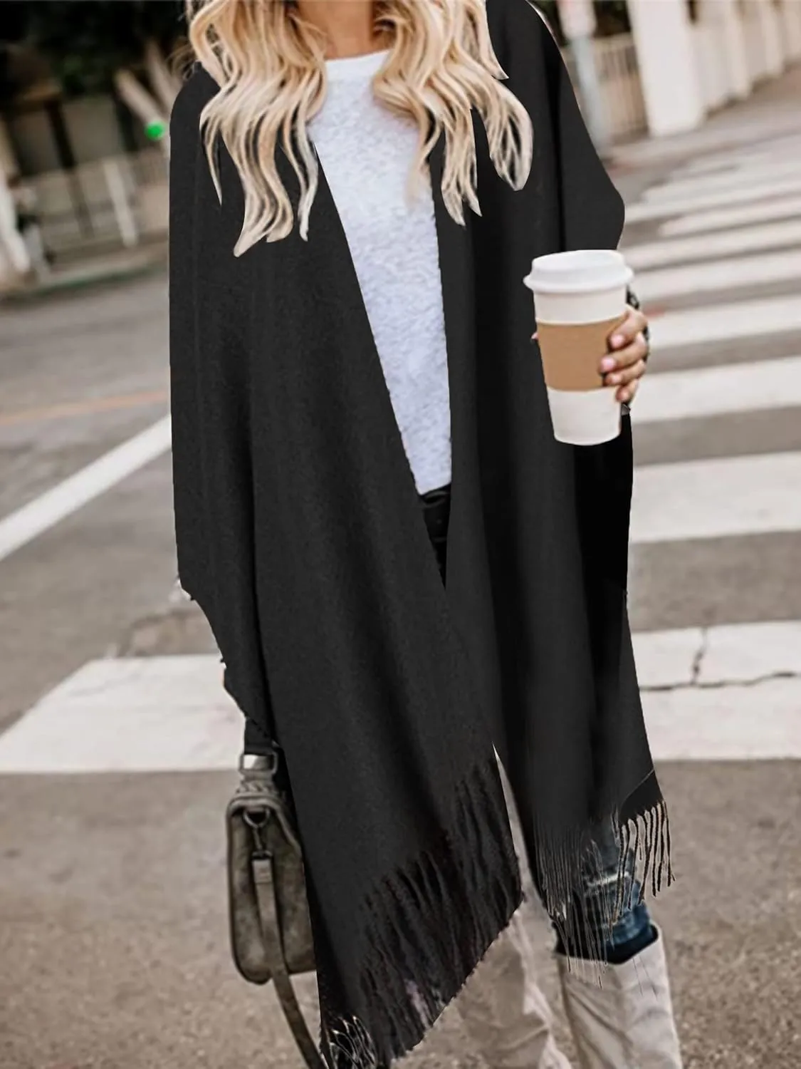 Breezy Lane Women's Shawl Wraps Warm Poncho Ruana Wrap Cardigan