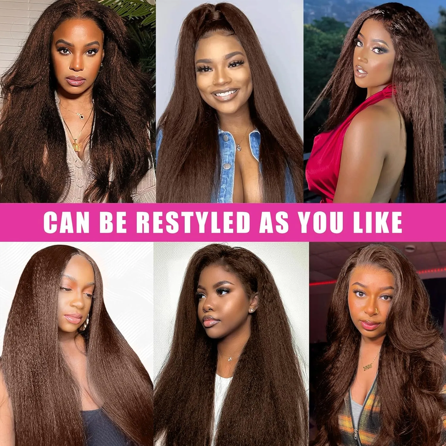 Brown Kinky Straight Clip ins 12 Inch Kinky Straight Clip in Hair Extensions Real Human Hair Brazilian Remy Human Hair Extensions for Women 8Pcs 100g Per Set with 20 Clips Double Weft Natural Black