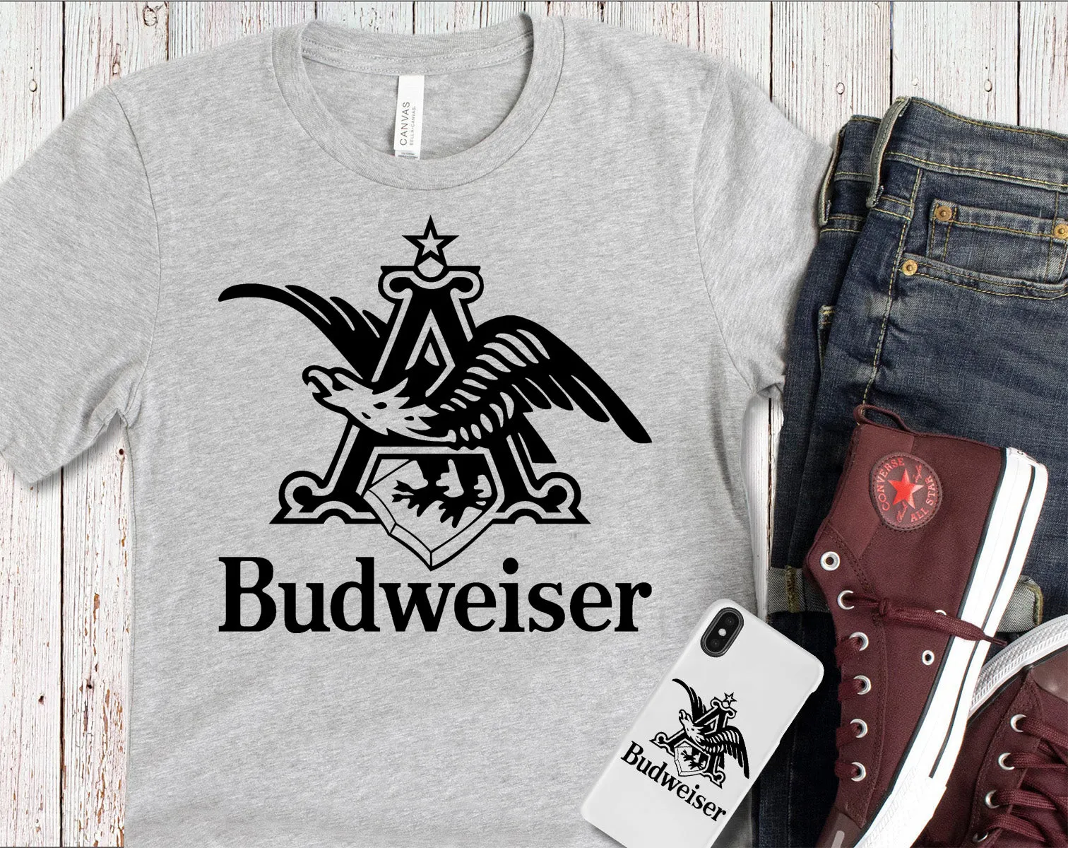 Budweiser Beer Logo Inspired Unofficial Can Tumbler Wrap SVG PNG EPS AI Digital Cut Files Editable Printable