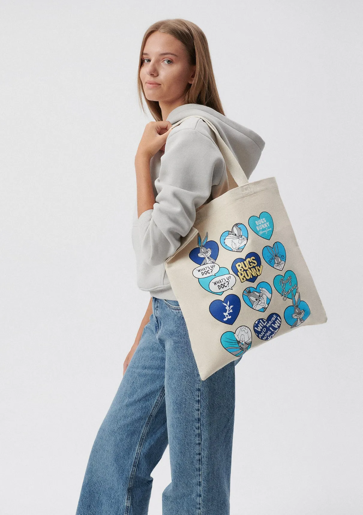 Bugs Bunny Printed White Shopper Bag