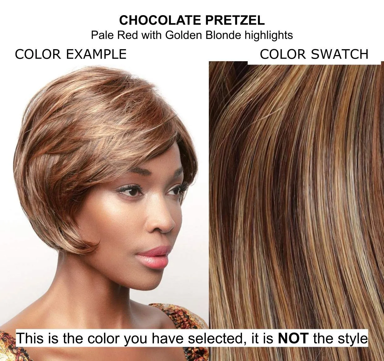 Bundle - 3 items: Ensley Wig by Rene Paris, Christy's Wigs Q & A Booklet & Wide Tooth Comb - Color: Chocolate Pretzel