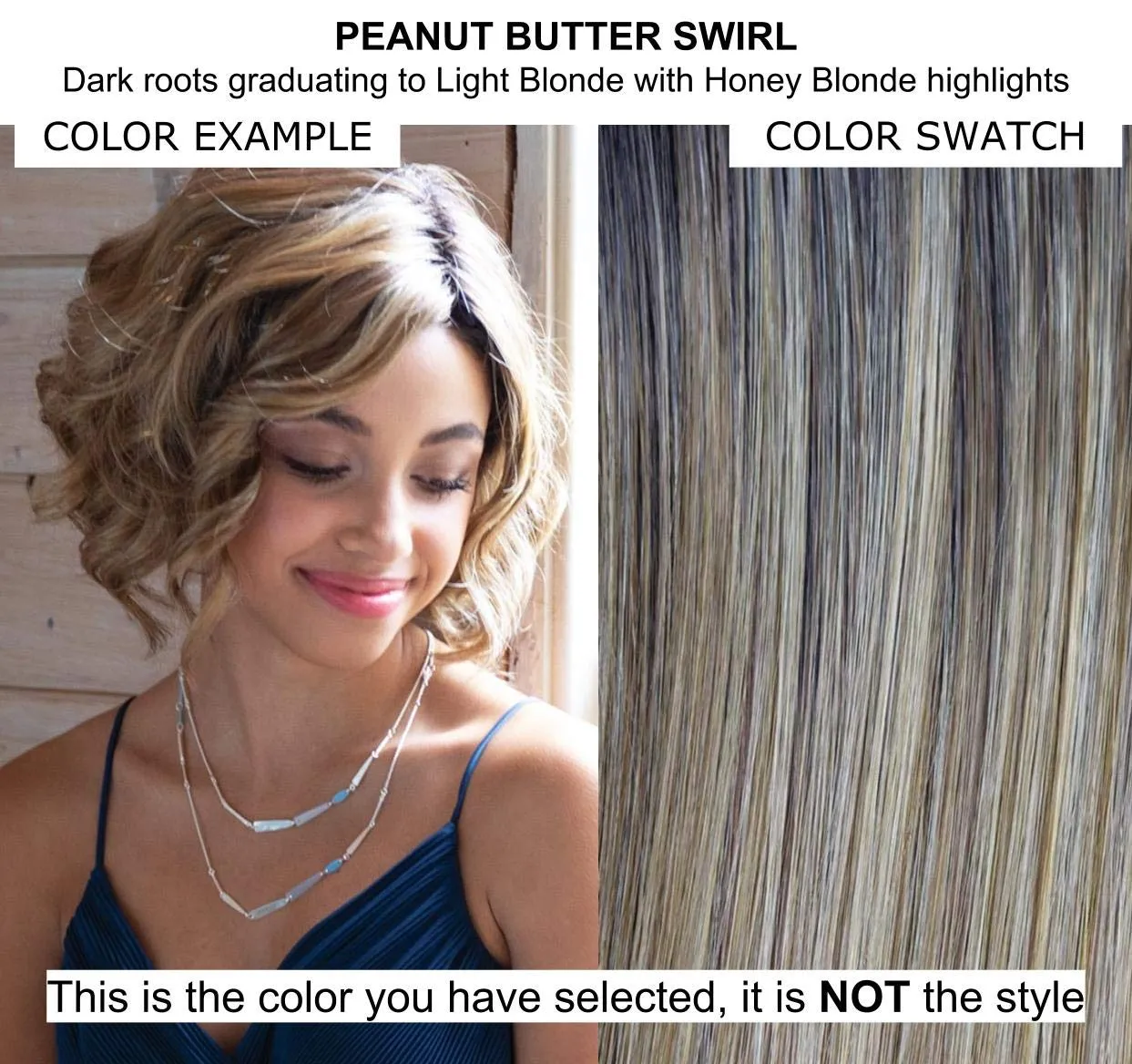 Bundle - 3 items: Ensley Wig by Rene Paris, Christy's Wigs Q & A Booklet & Wide Tooth Comb - Color: Peanutbutter Swirl