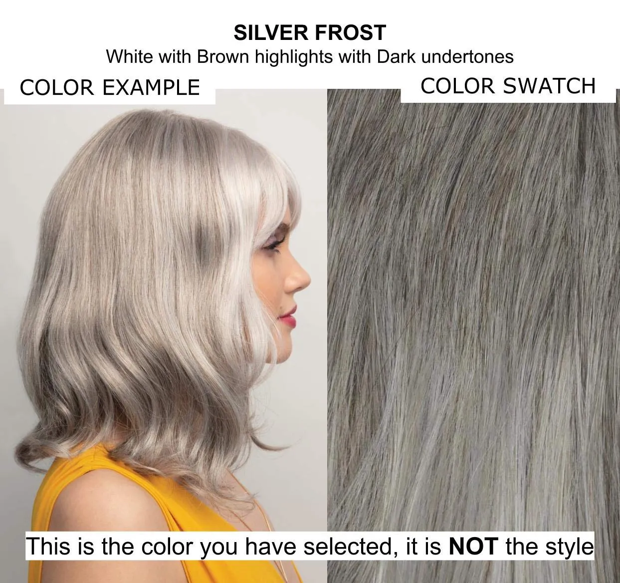 Bundle - 5 items: Ensley Wig by Rene Paris, Christy's Wigs Q & A Booklet, 2oz Travel Size Wig Shampoo, HD Smooth and Wide Tooth Comb - Color: Silver Frost