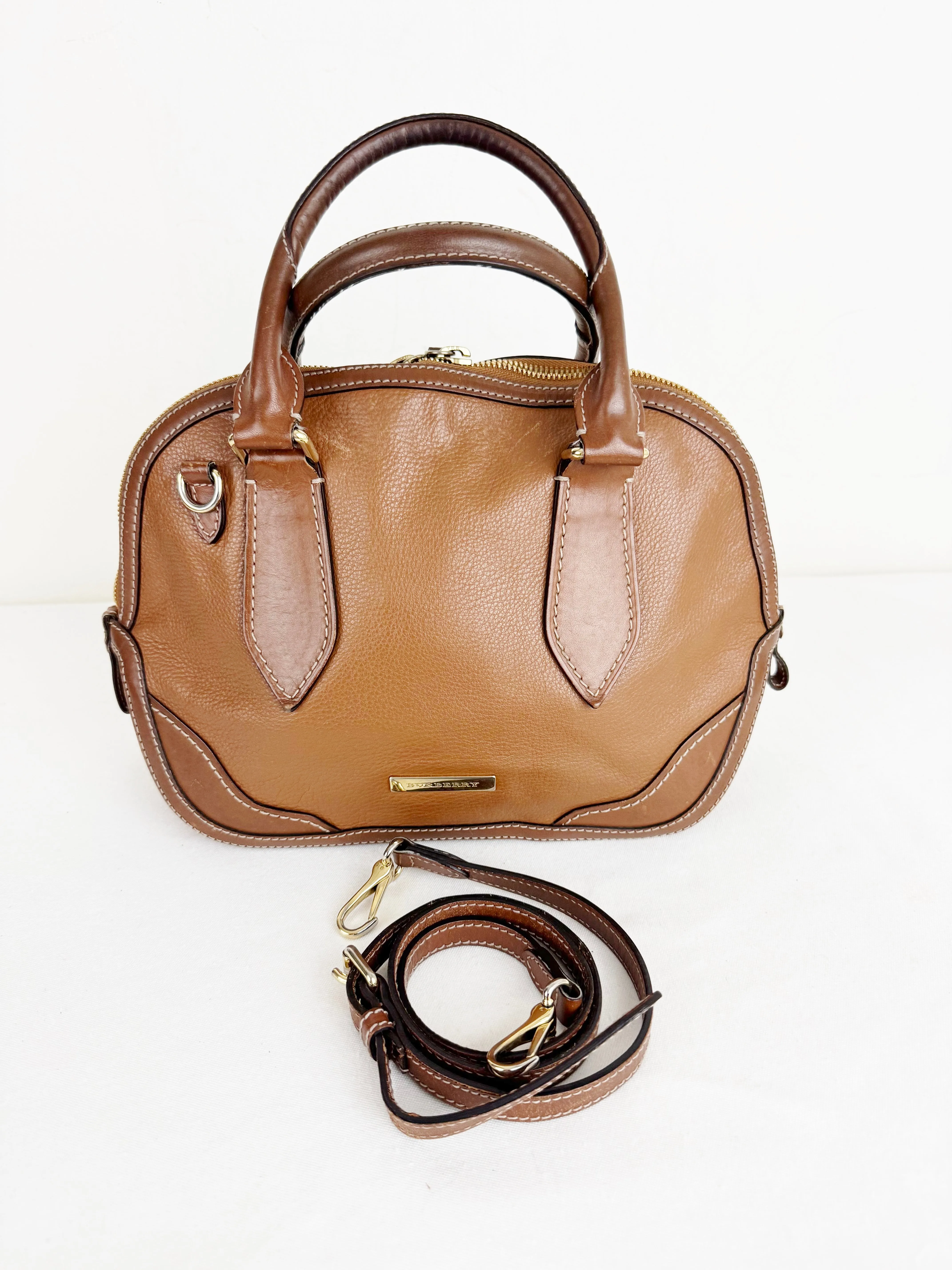Burberry Leather Orchard Handle Bag