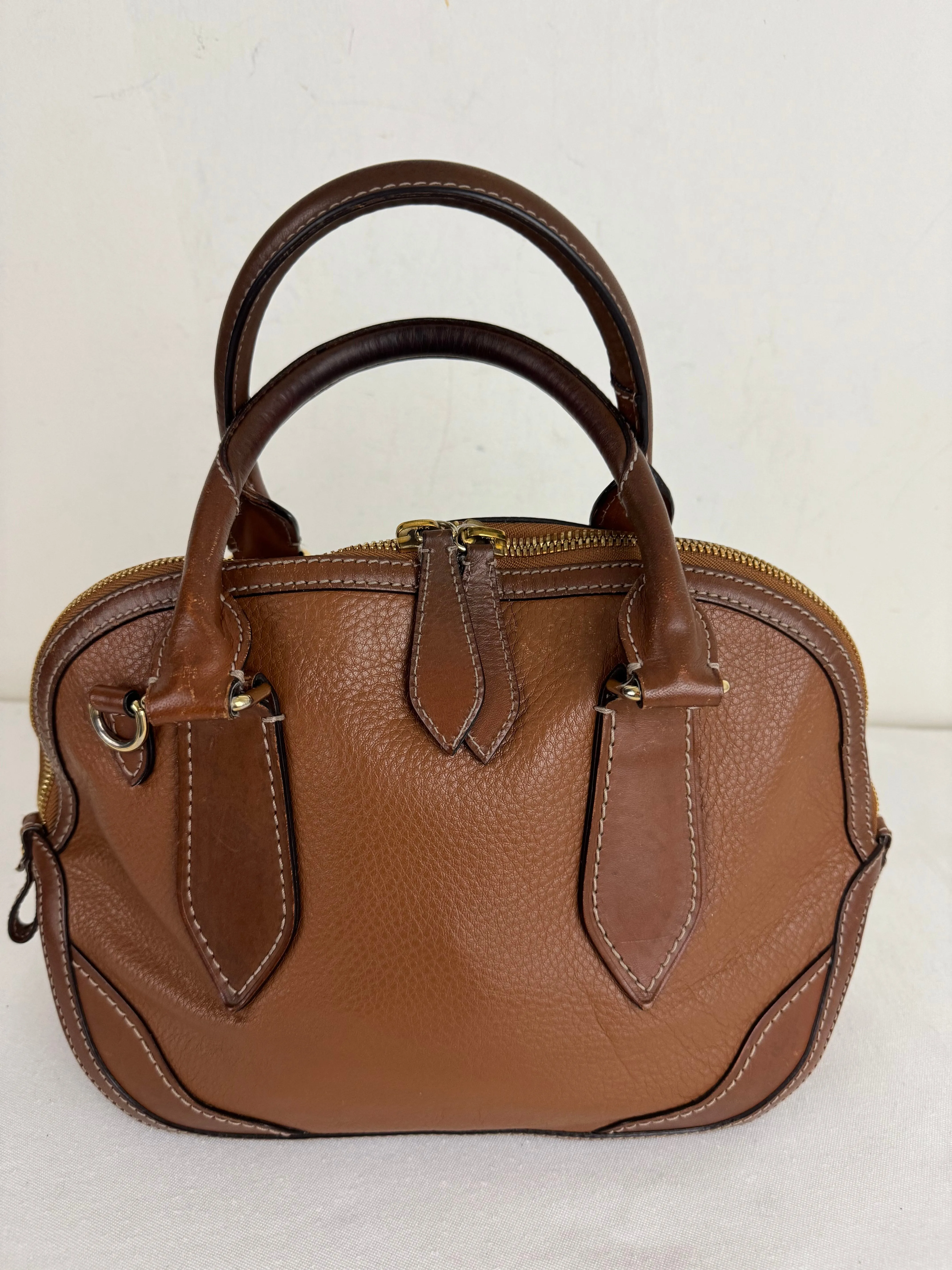 Burberry Leather Orchard Handle Bag