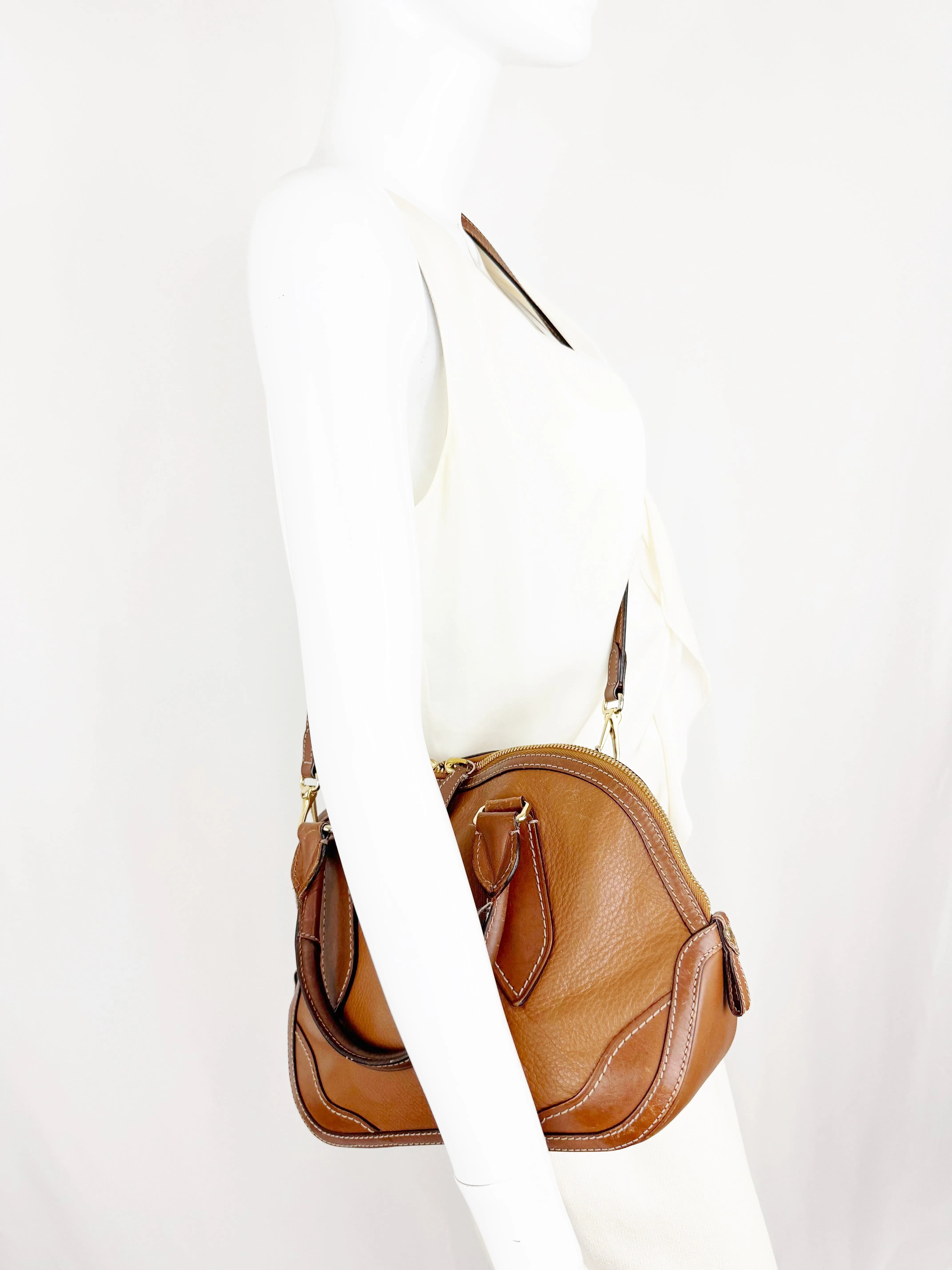 Burberry Leather Orchard Handle Bag