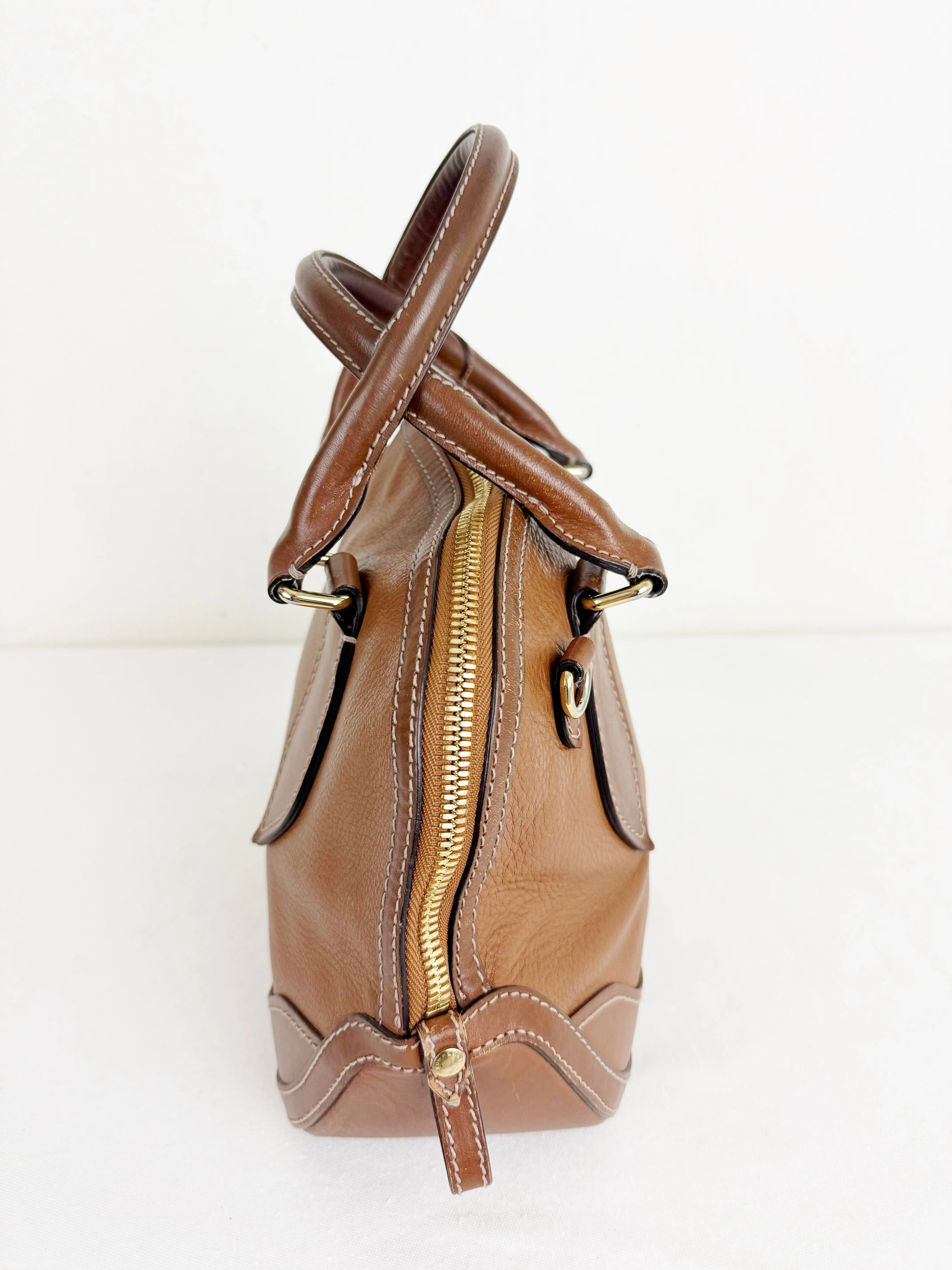 Burberry Leather Orchard Handle Bag