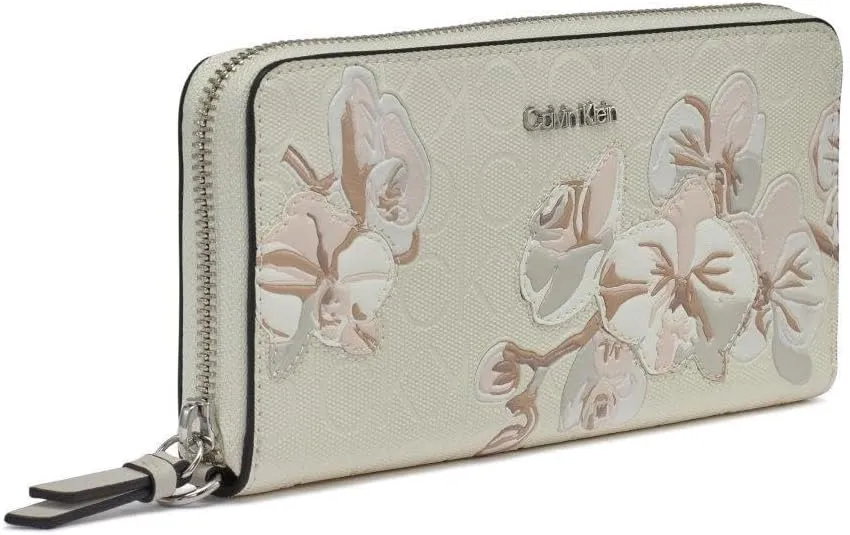 Calvin Klein Key Item Saffiano Continental Zip Around Wallet with Wristlet Strap