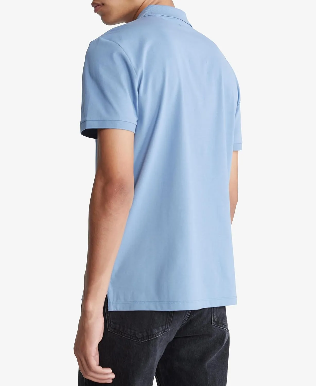 Calvin Klein Men's Smooth Cotton Monogram Logo Polo Shirt