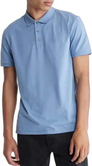 Calvin Klein Men's Smooth Cotton Monogram Logo Polo Shirt