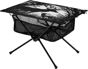 Camping Table Lightweight Portable Folding Table with Mesh Storage Net Animal Deer Silhouette Ideal for Camping Hiking Beach Picnic Travel Backyard