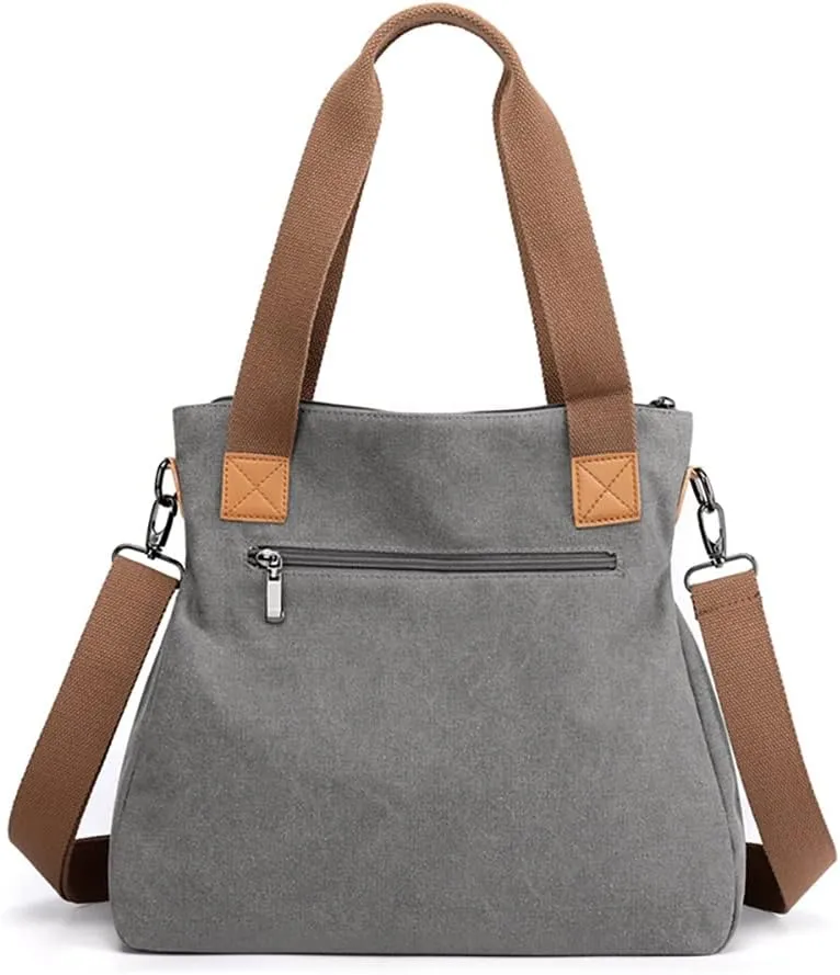 Canvas Handbag Multi-Color Striped Lattice Cross Body Shoulder Purse Bag Tote-Handbag for Women
