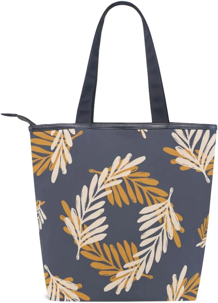 Canvas Tote Purse The Tote Bag with Pockets Top Handle Shoulder Handbags Work Bags for Women Pattren 1