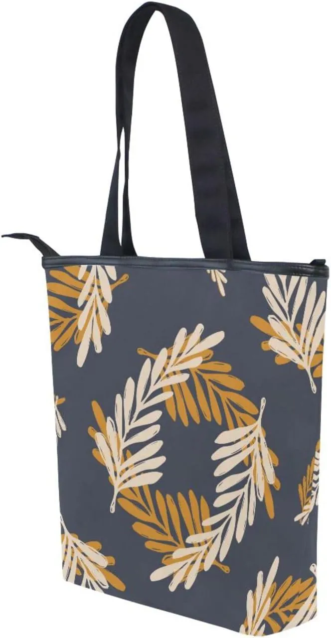 Canvas Tote Purse The Tote Bag with Pockets Top Handle Shoulder Handbags Work Bags for Women Pattren 1