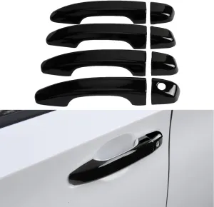 Car Door Handle Cover Compatible for 2018 2019 2020 2021 2022 Honda Accord Accessories Black Door Handle Protector (Without Keyless Entry Holes)