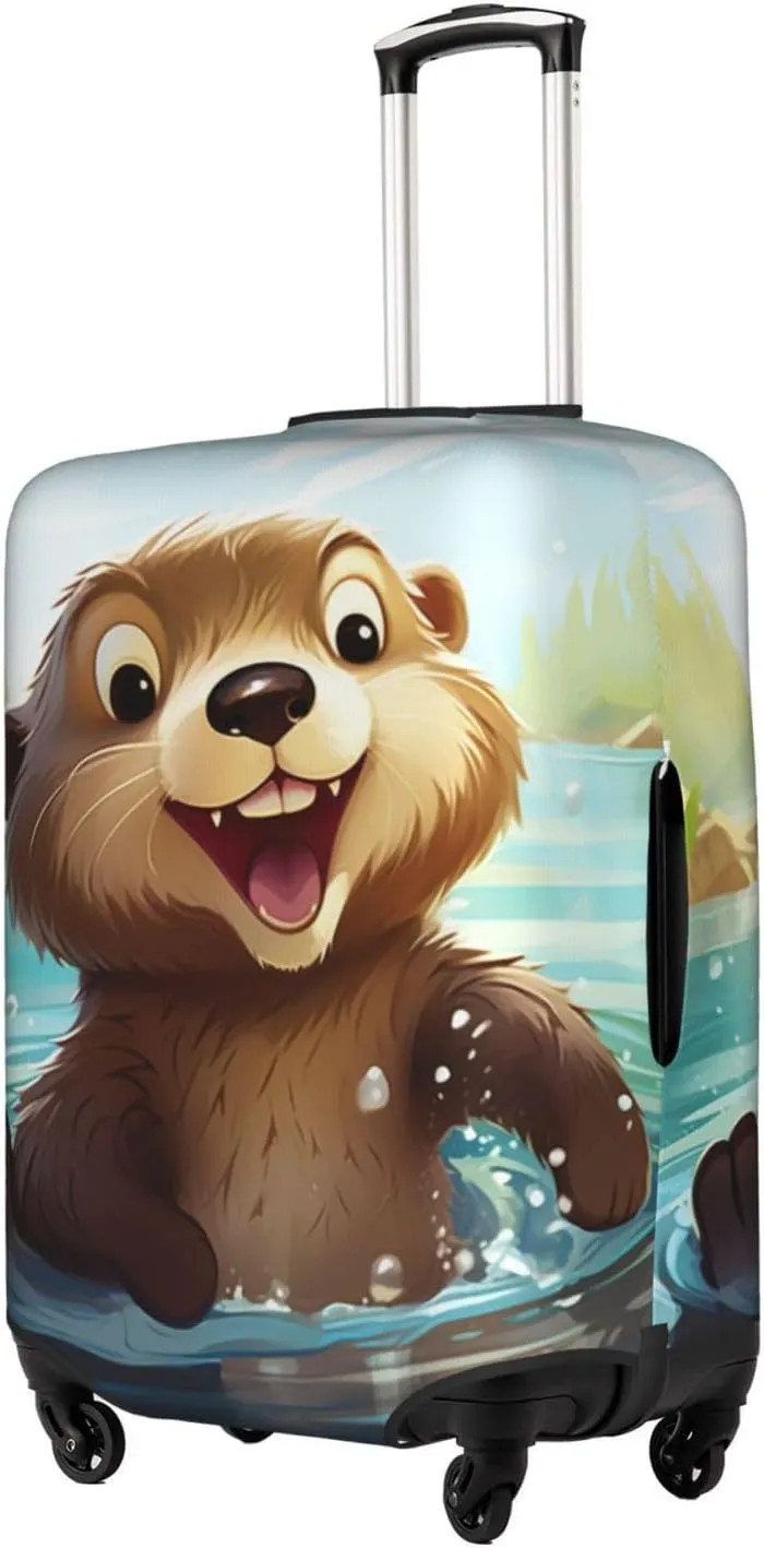 Cartoon Cute Otter Suitcase Covers, Luggage Protectors Fits Four Sizes Suitcase For Travel
