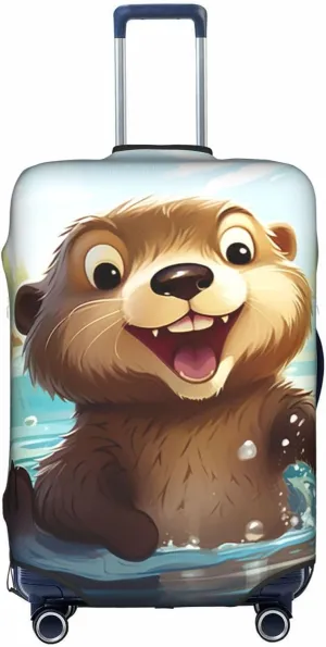 Cartoon Cute Otter Suitcase Covers, Luggage Protectors Fits Four Sizes Suitcase For Travel