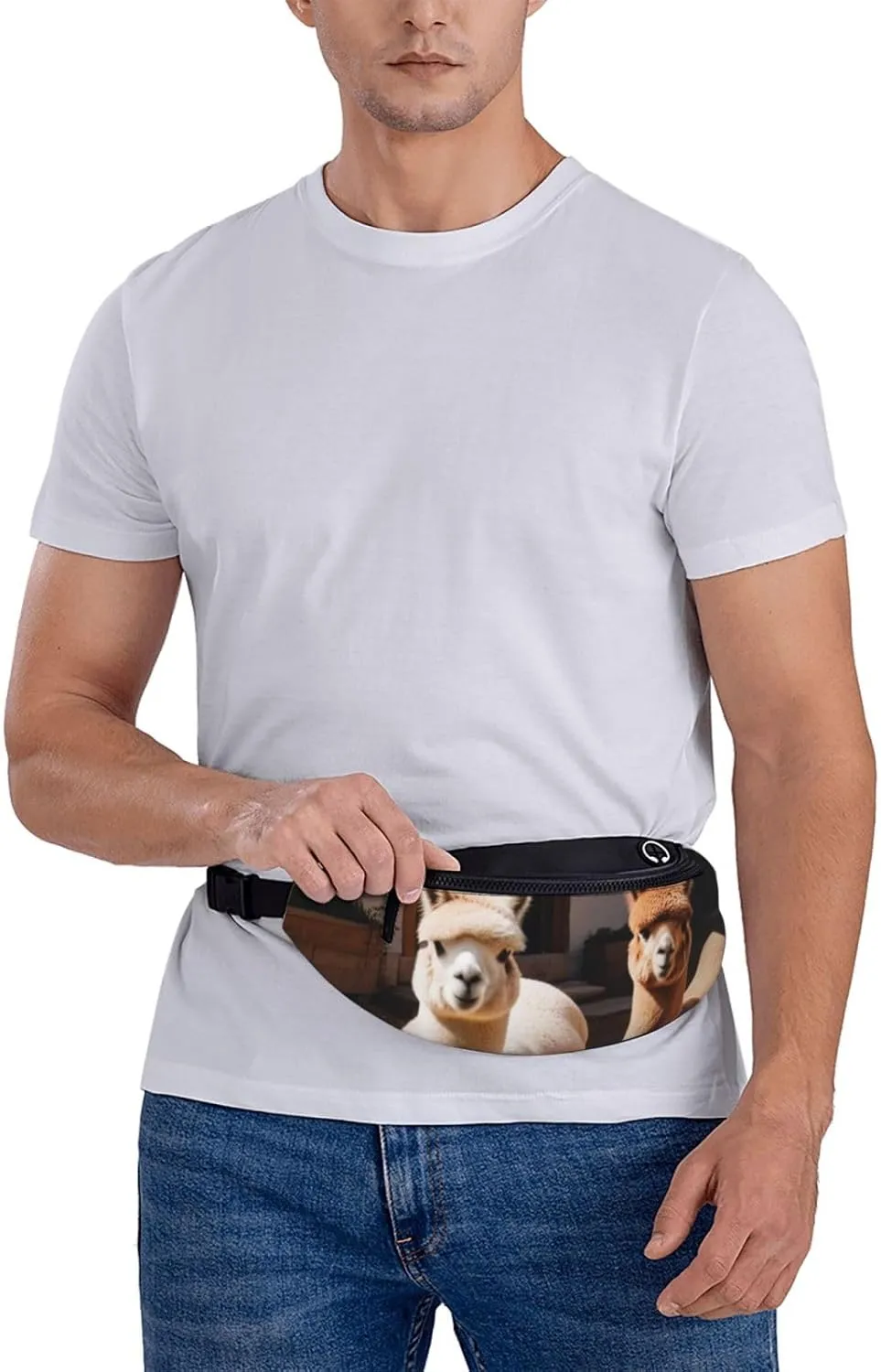 Casual Alpacas Printed Fanny Pack,Crossbody Fanny packs for women Men Waist Bag for Running Travel