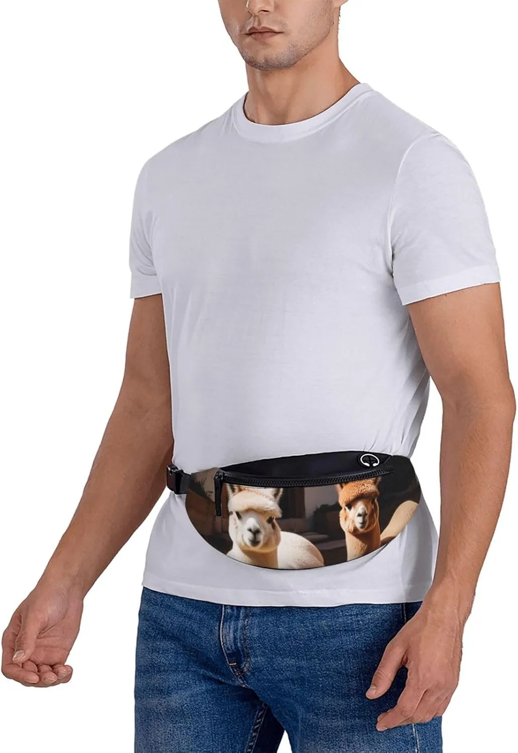 Casual Alpacas Printed Fanny Pack,Crossbody Fanny packs for women Men Waist Bag for Running Travel