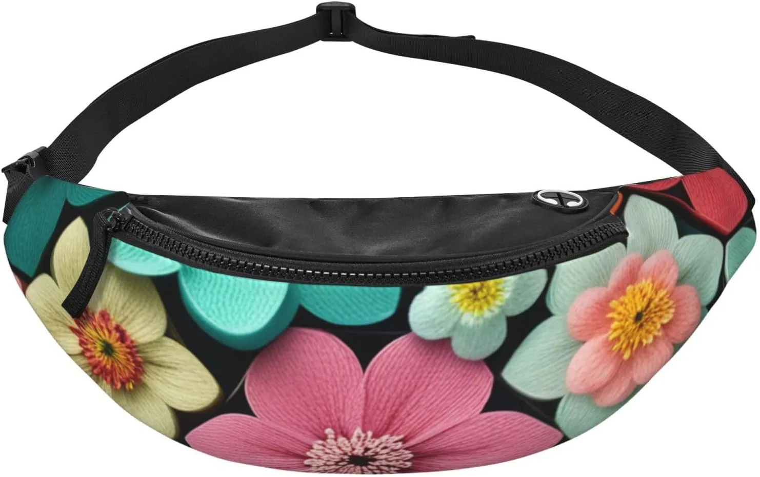 Casual Beautiful Blooming Hexagon Printed Fanny Pack,Crossbody Fanny packs for women Men Waist Bag for Running Travel