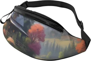 Casual Mystic Meadows Printed Fanny Pack,Crossbody Fanny packs for women Men Waist Bag for Running Travel