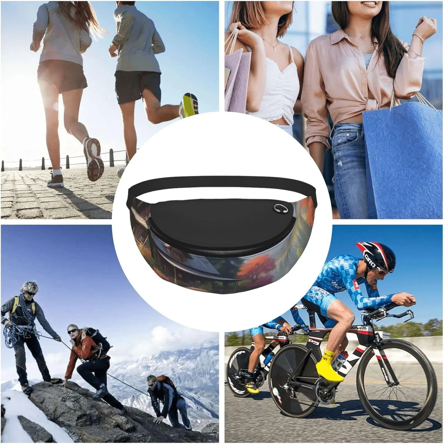 Casual Mystic Meadows Printed Fanny Pack,Crossbody Fanny packs for women Men Waist Bag for Running Travel