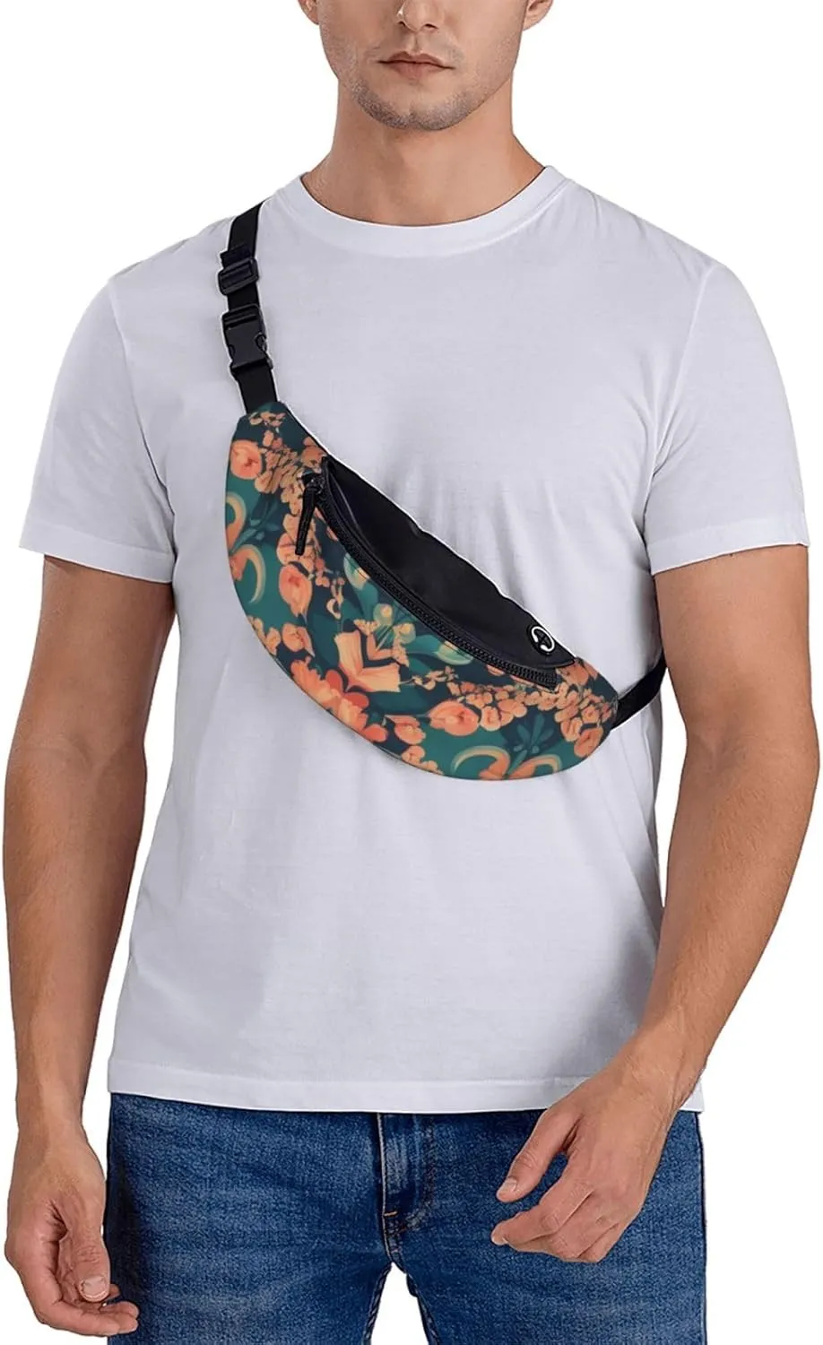 Casual Pattern Printed Fanny Pack,Crossbody Fanny packs for women Men Waist Bag for Running Travel