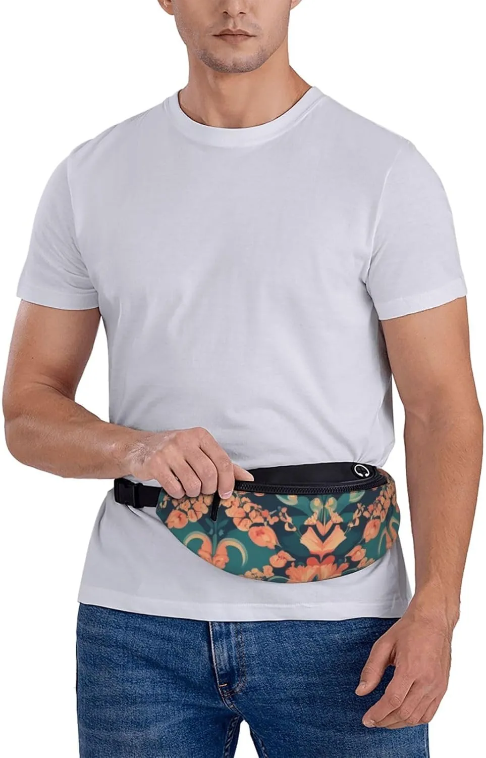 Casual Pattern Printed Fanny Pack,Crossbody Fanny packs for women Men Waist Bag for Running Travel