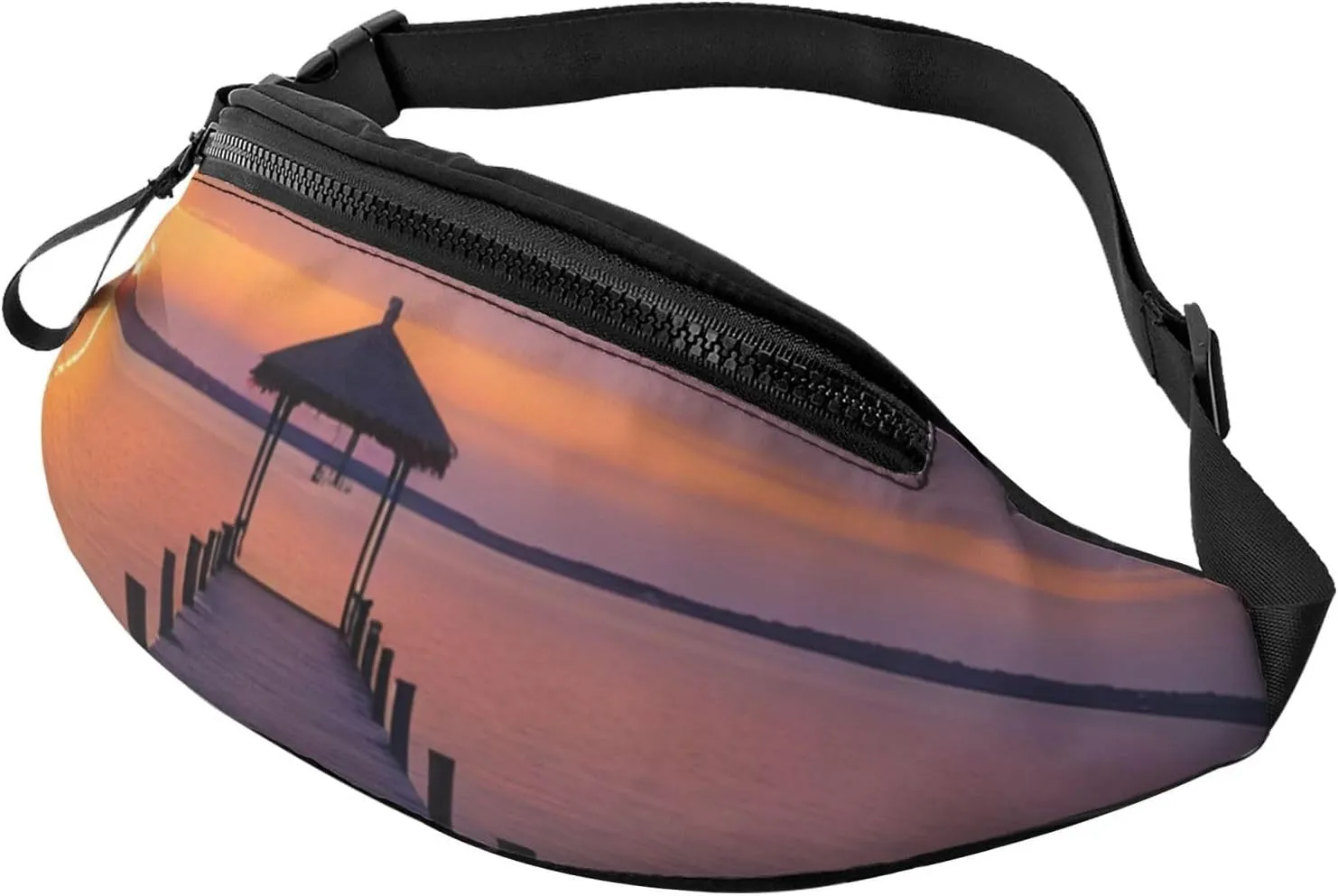Casual Serene Sunset Printed Fanny Pack,Crossbody Fanny packs for women Men Waist Bag for Running Travel