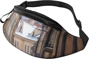 Casual Snow Street Printed Fanny Pack,Crossbody Fanny packs for women Men Waist Bag for Running Travel