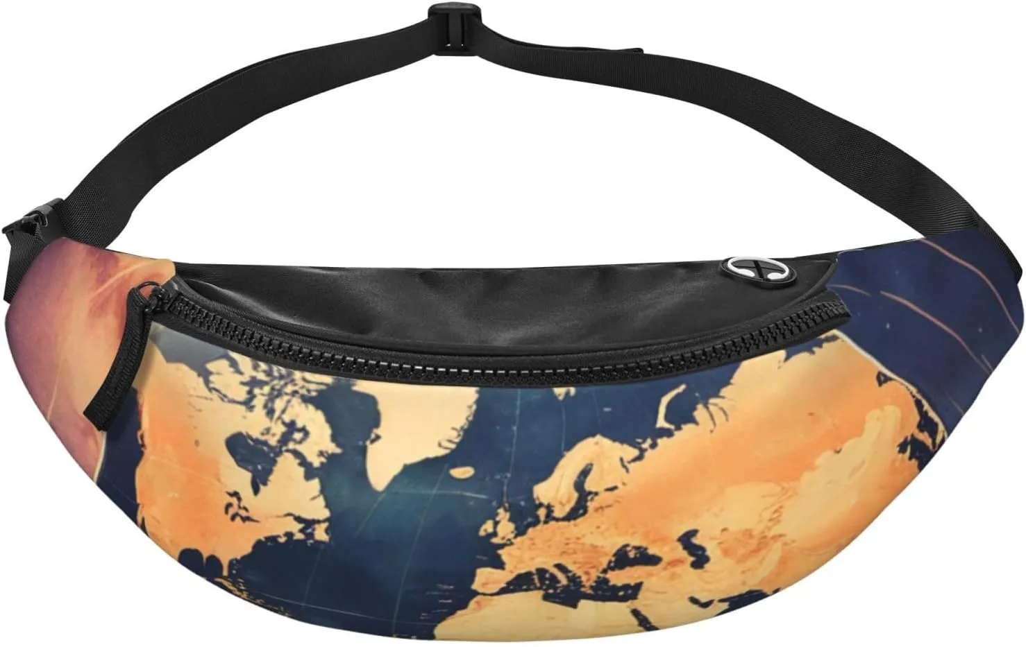 Casual World Map Printed Fanny Pack,Crossbody Fanny packs for women Men Waist Bag for Running Travel