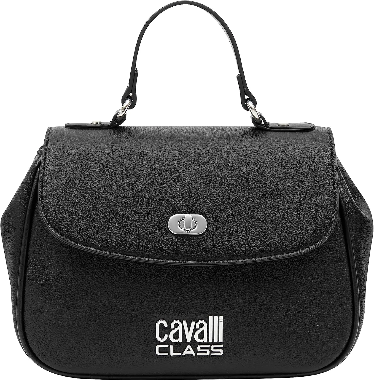 Cavalli Class LUCCA Black Medium Top Handle Shoulder Bag for womens