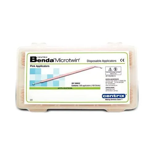Centrix CE-380020 Benda Micro Twin Double Ended Applicator, Pink (Pack of 400)