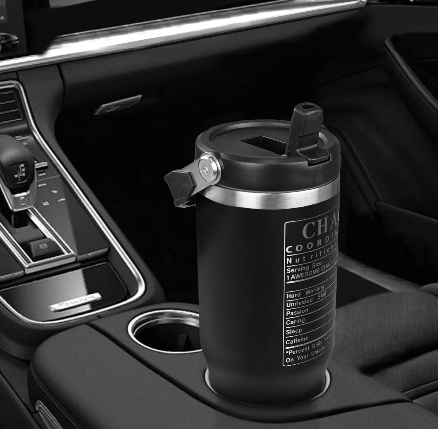 Chaos Coordinator Tumbler with Handle & Flip Straw Boss Gifts Laser-Engraved Travel Mug Water Bottle Gifts for Boss, Women,Men Mom,Dad,Coworker,Manager,Workers,Colleague-30 OZ(1PCS)