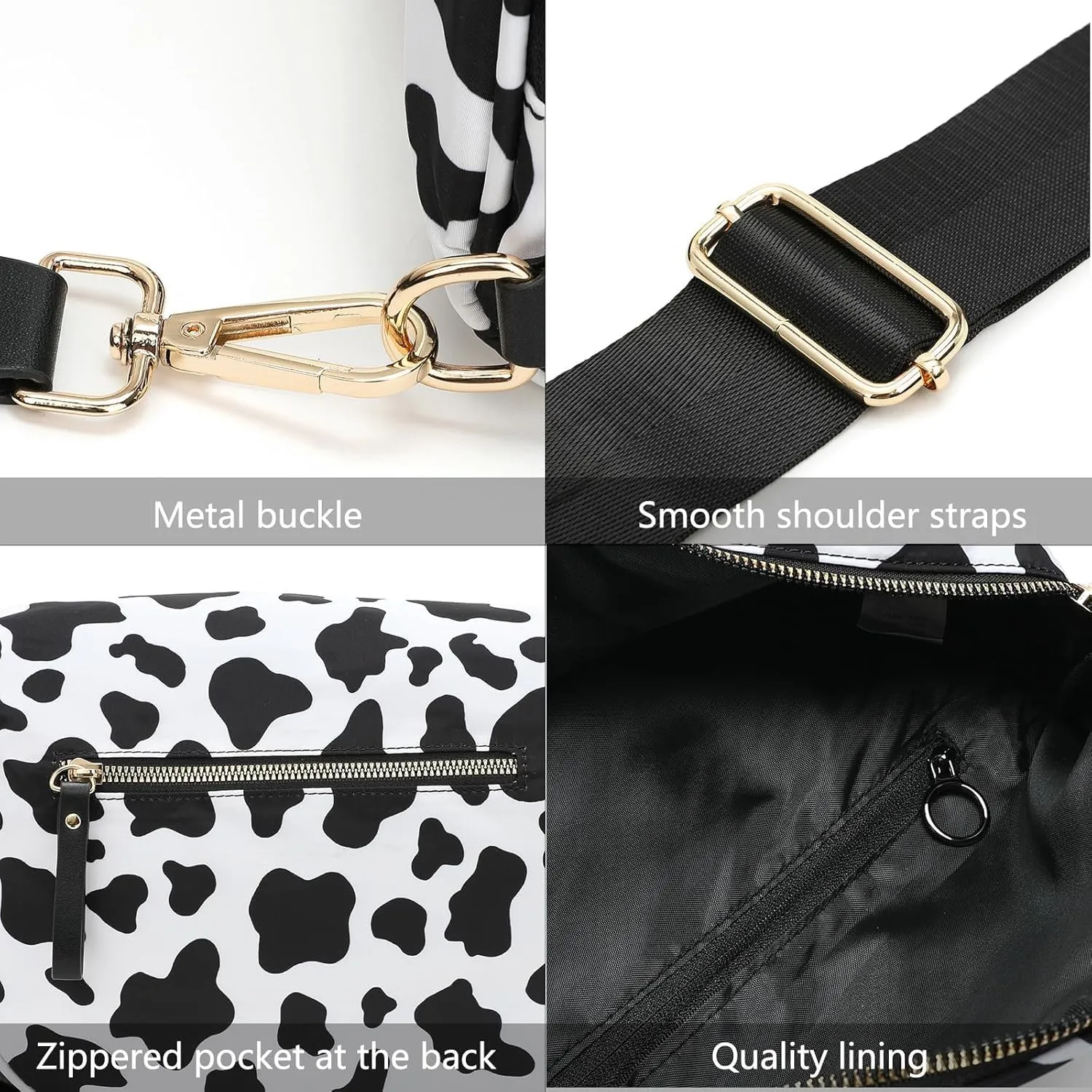 Checkered Crossbody Bag,Checkered Purse for Women Black and White Bum Bag Fanny Packs Belt Bag Sling Bag with Shoulder Strap (Beige)