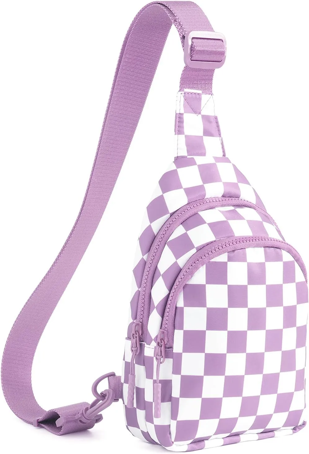 Checkered Sling Bag for Women Small Backpack Crossbody Chest Bag Fanny Packs Purses