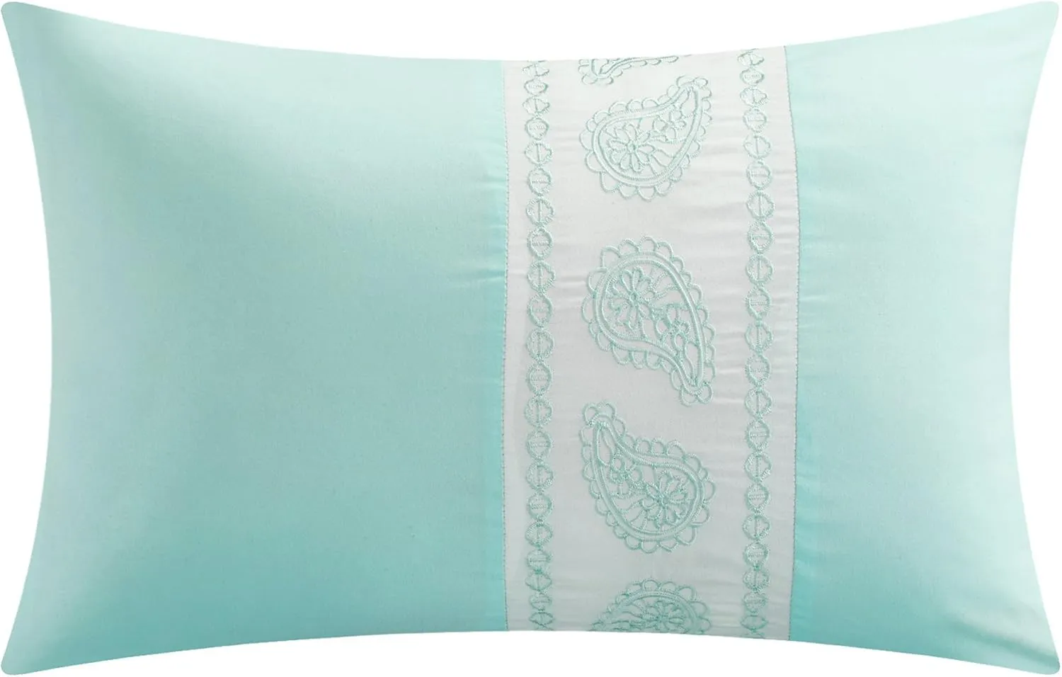 Chic Home Titian 6 Piece Comforter Hotel Collection Hexagon Embossed Paisley Print Border Design Bed in a Bag-Sheet Set Decorative Pillow Sham Included, Twin, Aqua