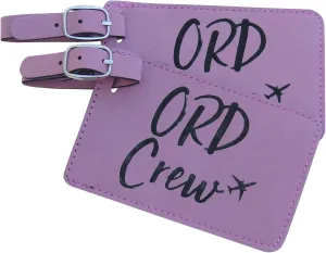 Chicago Crew Base Bag Tags for Flight Attendants, Airlines,