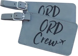 Chicago Crew Base Bag Tags for Flight Attendants, Airlines,