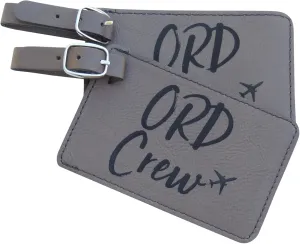 Chicago Crew Base Bag Tags for Flight Attendants, Airlines,