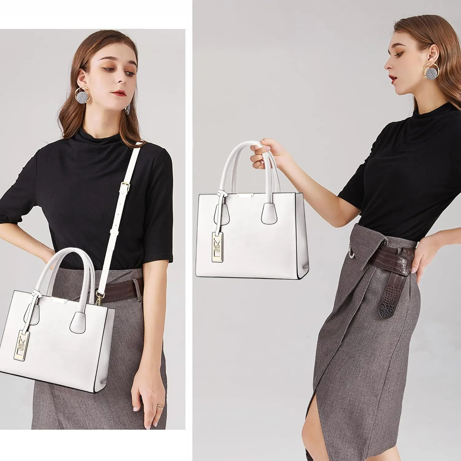 CHICAROUSAL Crossbody Purses and Handbags for Women PU Leather Tote Shoulder Bags Top Handle Satchel