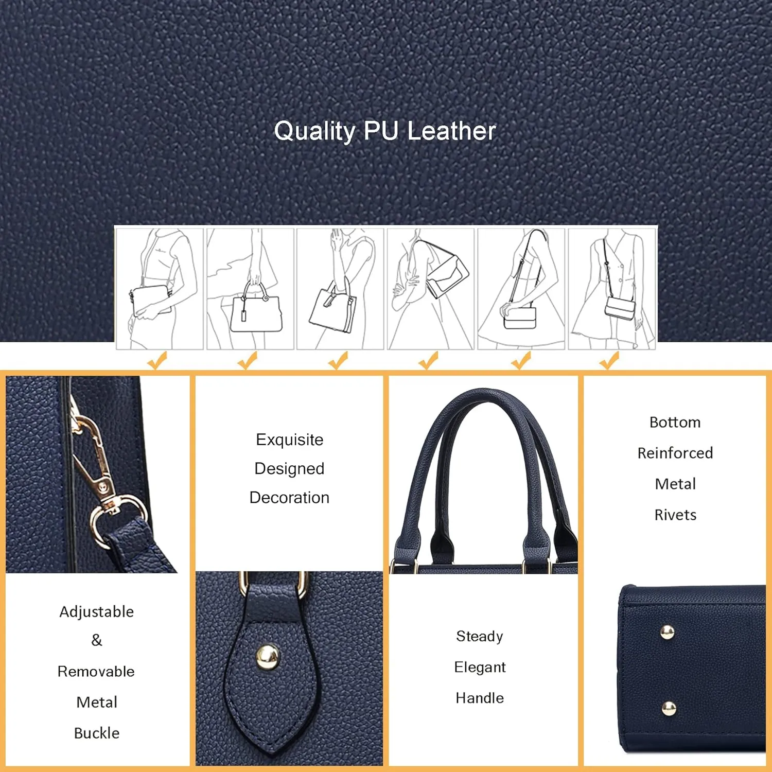 CHICAROUSAL Crossbody Purses and Handbags for Women PU Leather Tote Top Handle Satchel Shoulder Bags