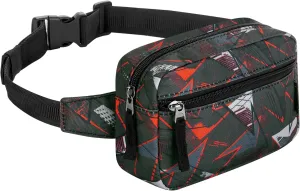 Choco Mocha Kids Fanny Pack Ages 6-12 Belt Bag, Toddler Gift, Geometric Black Red