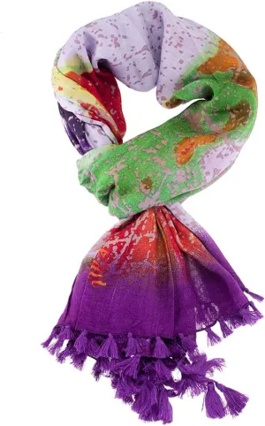 Christian Audigier 60x40 Butterfly Fringe Scarf - Purple