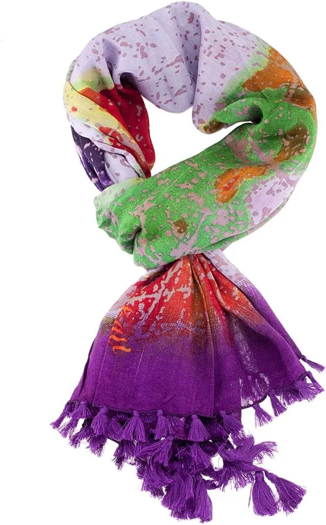Christian Audigier 60x40 Butterfly Fringe Scarf - Purple