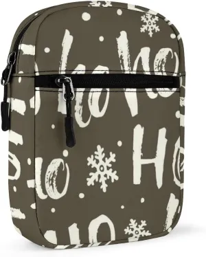 Christmas Santa Claus Laugh Snow Flakes Adjustable Fanny Waist Pack Pouch, Waterproof Crossbody Runners Bag Wallet for Gym Hiking Fitness Women Men 6.1 x 2.2 x 7.9 inch
