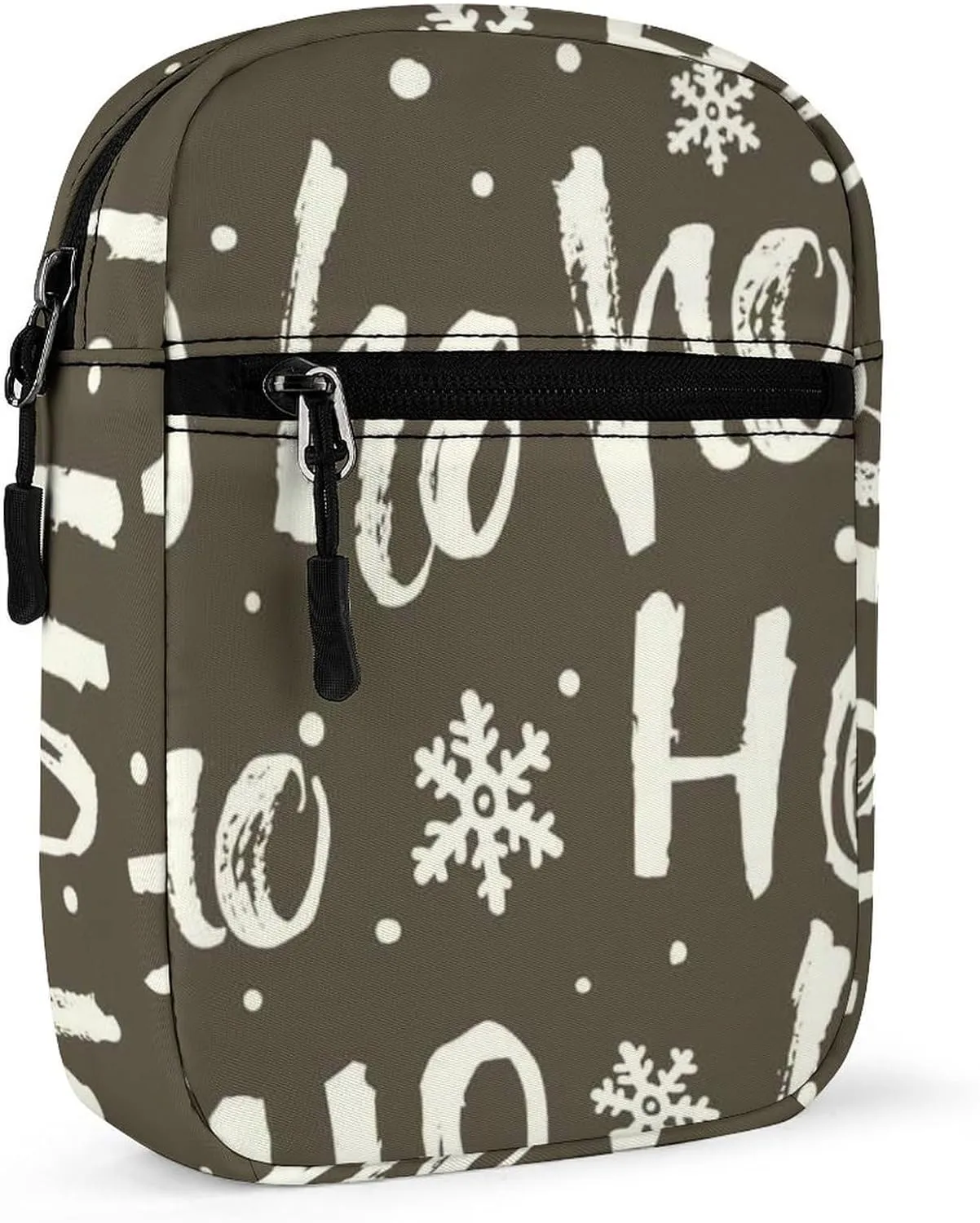 Christmas Santa Claus Laugh Snow Flakes Adjustable Fanny Waist Pack Pouch, Waterproof Crossbody Runners Bag Wallet for Gym Hiking Fitness Women Men 6.1 x 2.2 x 7.9 inch