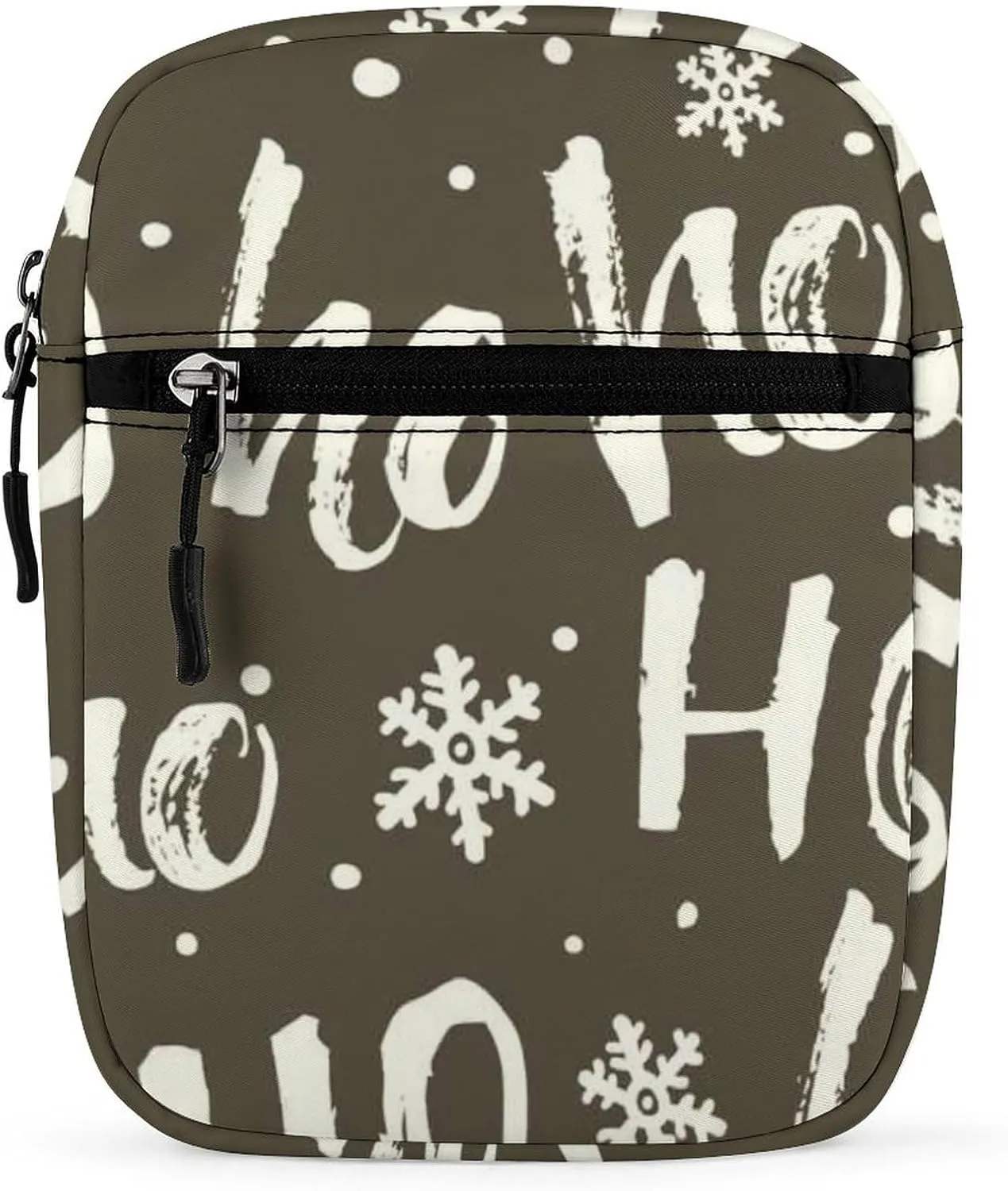 Christmas Santa Claus Laugh Snow Flakes Adjustable Fanny Waist Pack Pouch, Waterproof Crossbody Runners Bag Wallet for Gym Hiking Fitness Women Men 6.1 x 2.2 x 7.9 inch