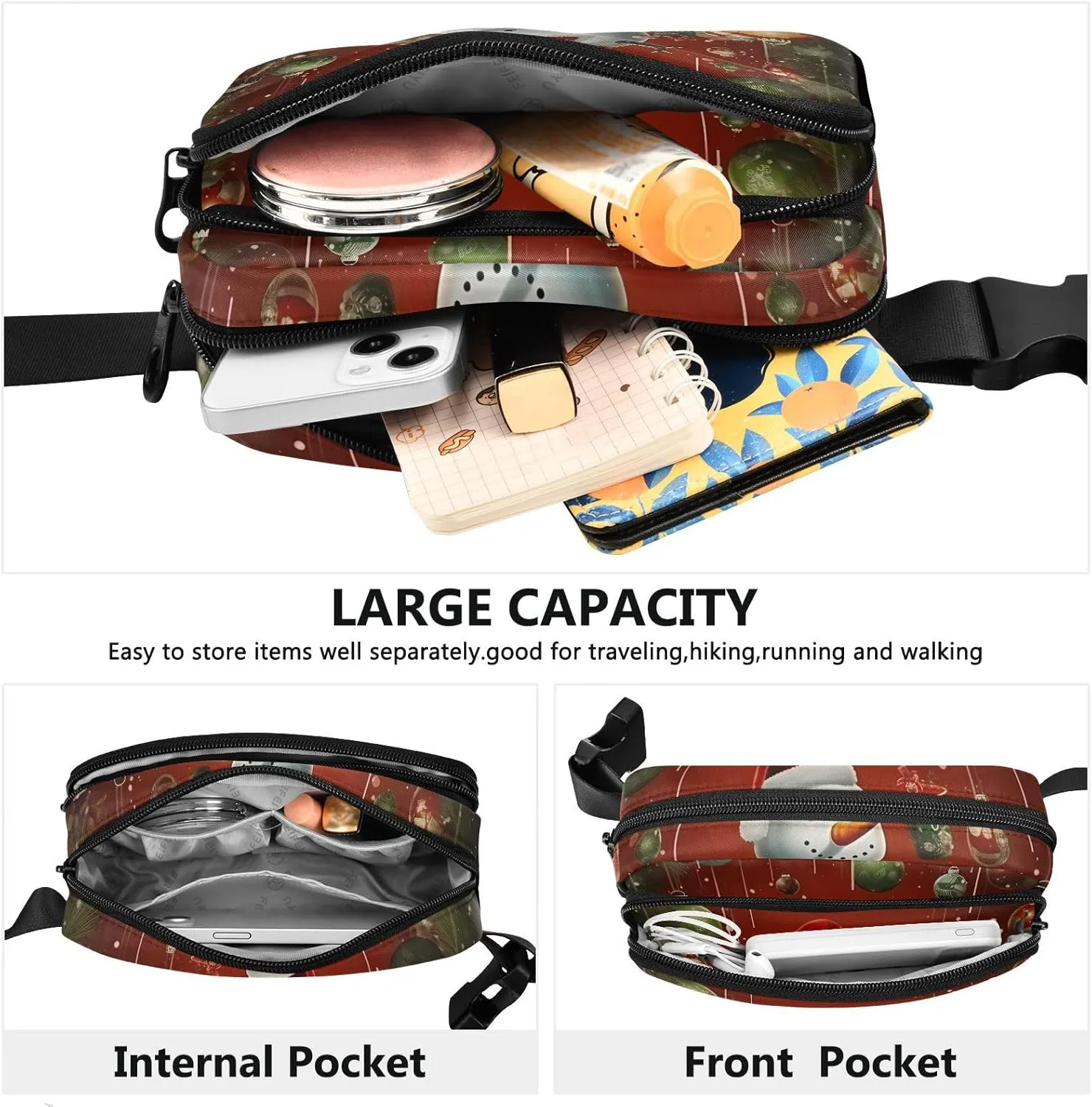 Christmas Snowman Snowflake Fanny Packs for Women Fanny Pack For Men Belt Bag Crossbody Fanny Packs for Women Running Fanny Pack Waist Pack 21341350
